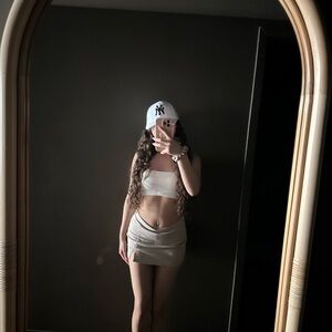 White Two-Piece Set with Cap